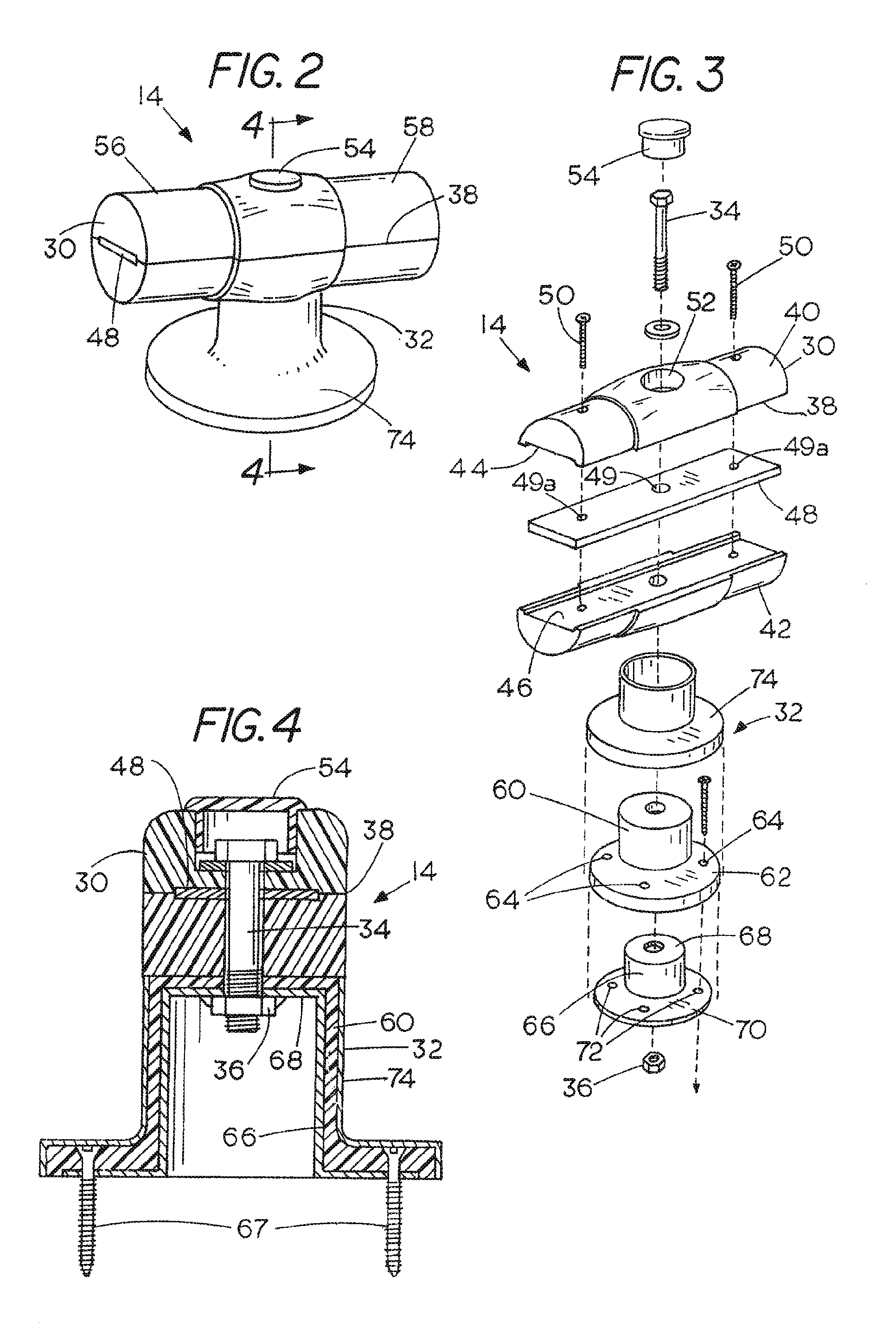 Reinforced supporting connectors for tubular grab railings