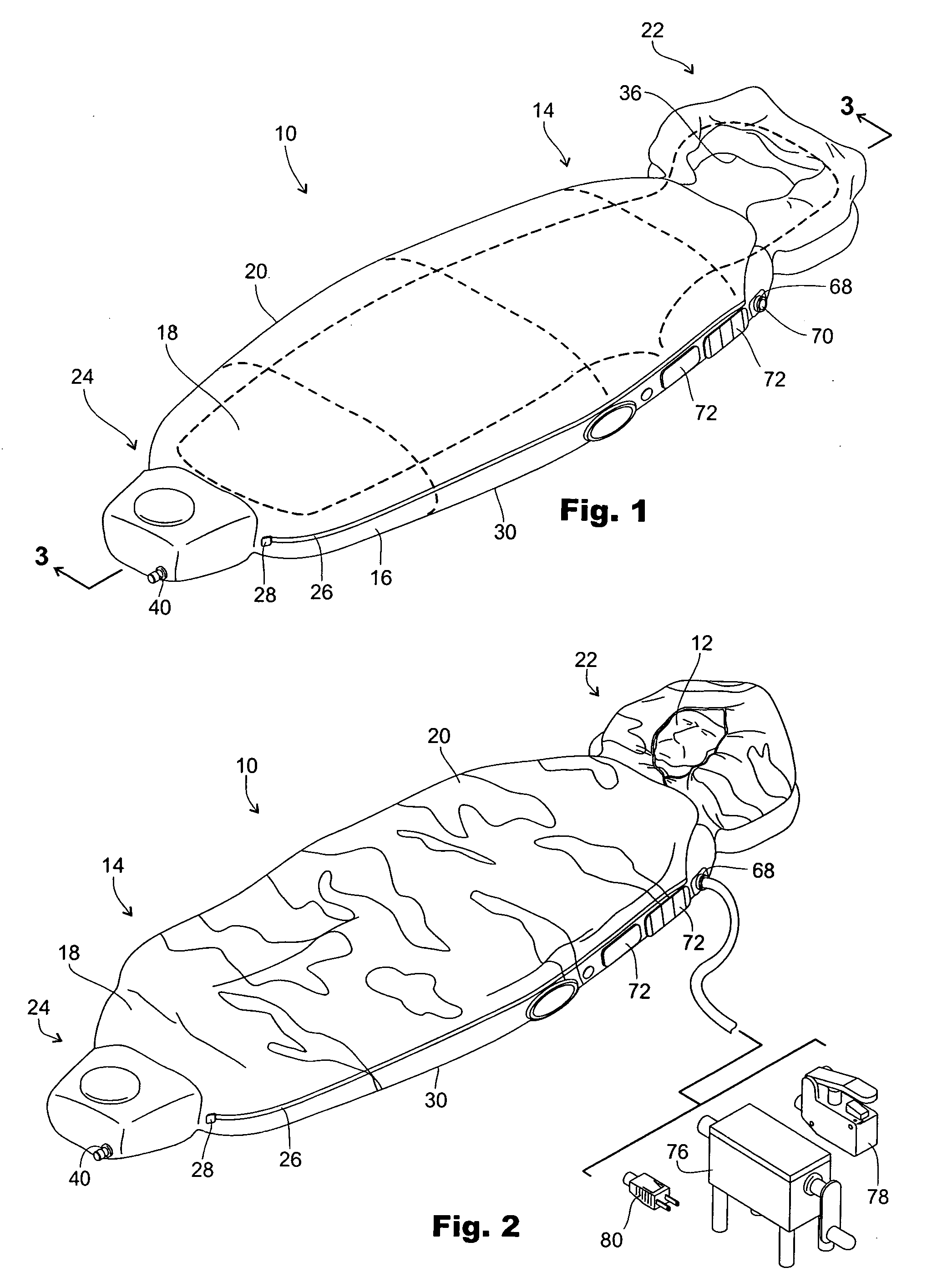 Chiropractic sleeping bag with self contained inflatable air bladders