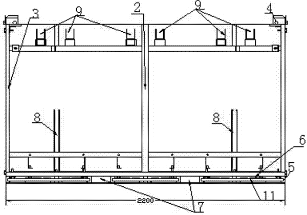 Mini-car side coaming CKD stacking packaging structure