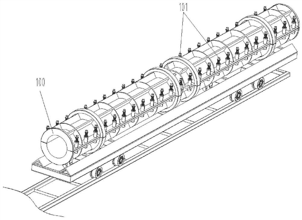 Pipe pile mold bolts automatically follow the circular cycle tightening mechanism without power