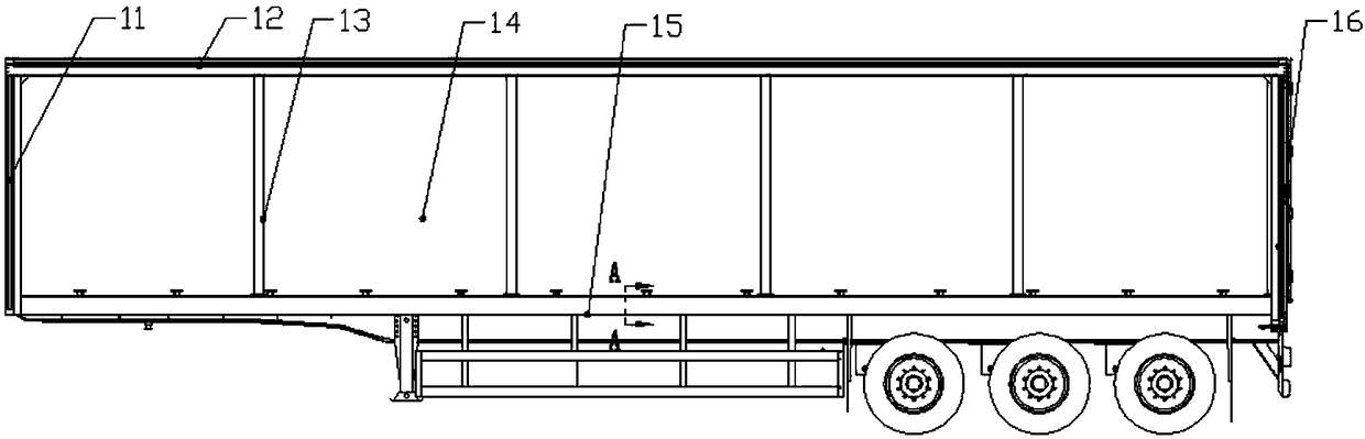 Aluminum-alloy lateral-curtain-semitrailer profile standing column and front box assembly thereof