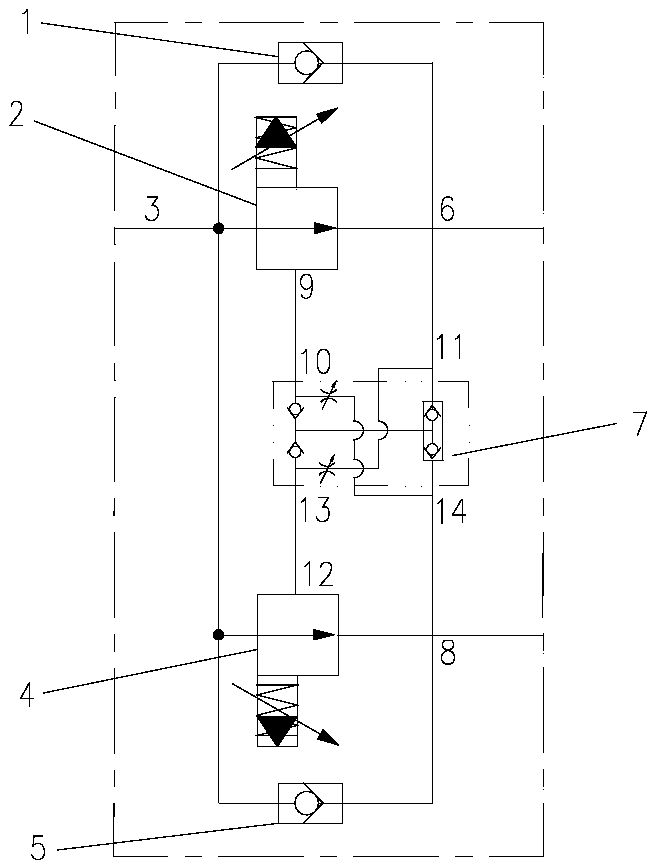 Valve block and hydraulic four-wheel-drive power distribution mechanism based on valve block