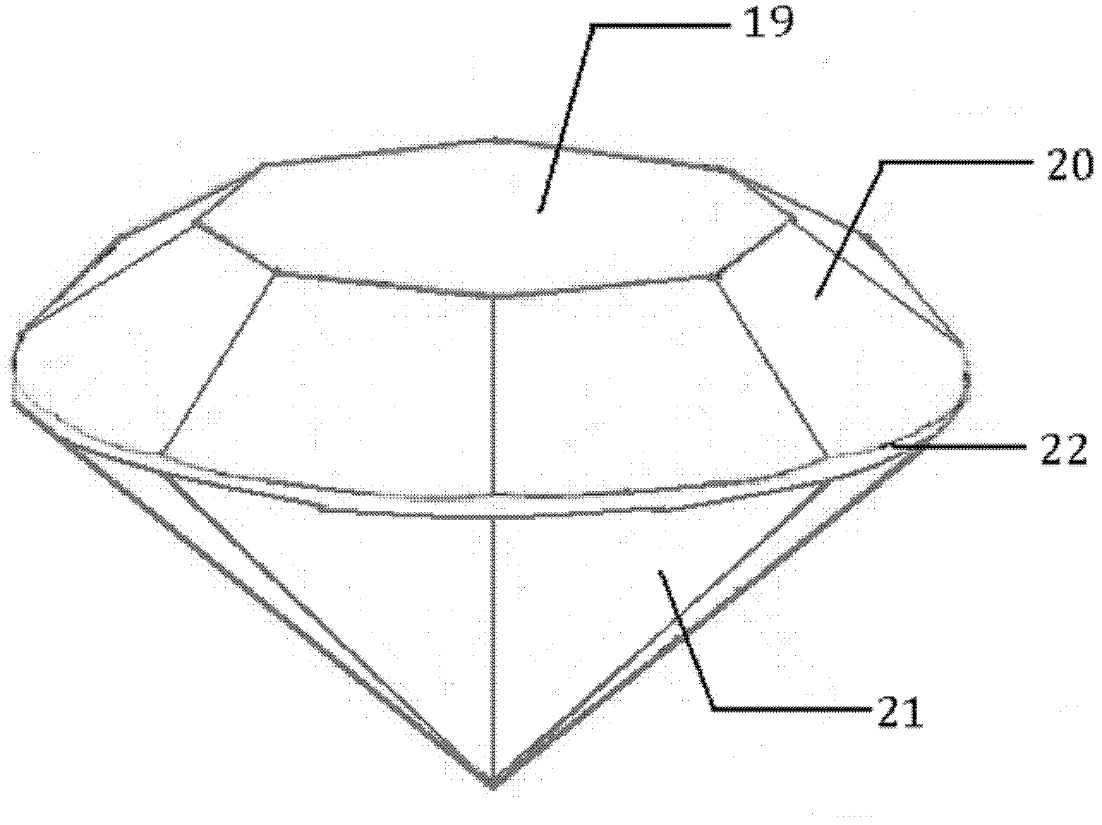 Moissanite gem with bright carving surface and cutting and grinding processing methods thereof