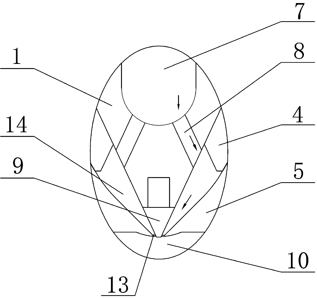 Wear-resistant degating structure and mounting process thereof