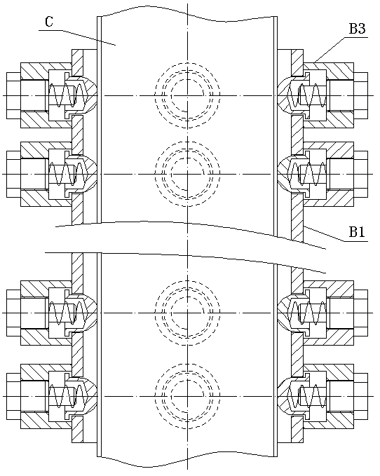 Height-adjustable safety ladder cage composite device for engineering