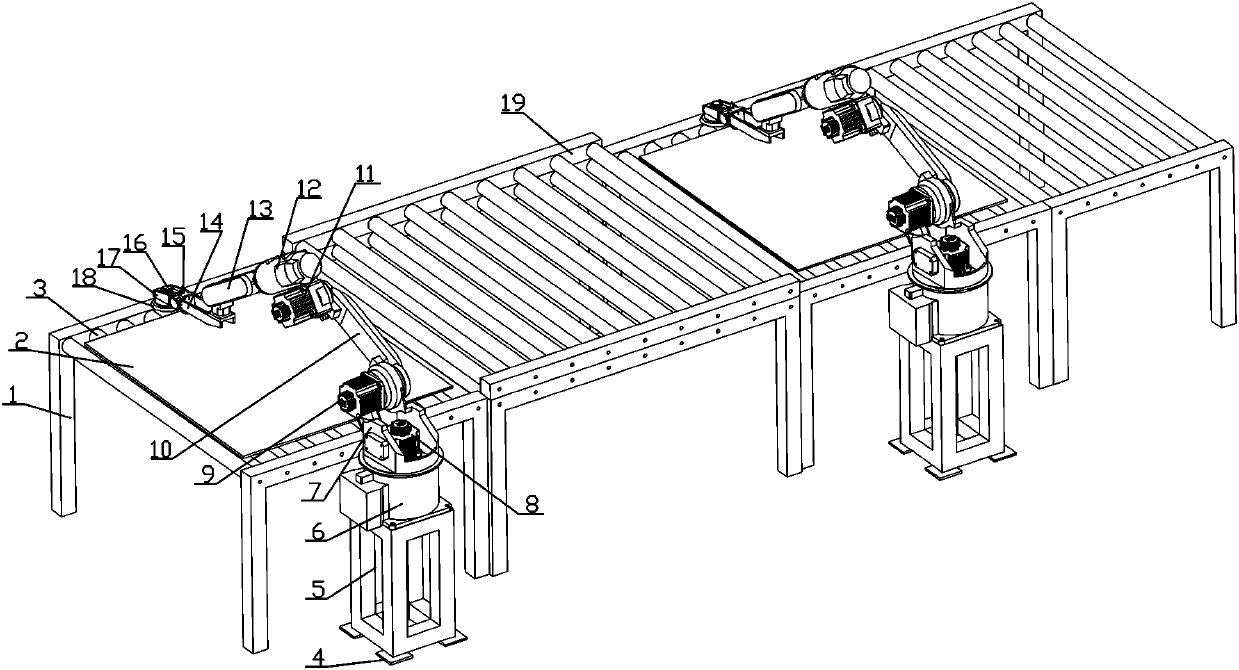 Automatic grinding production line of touch screen glass