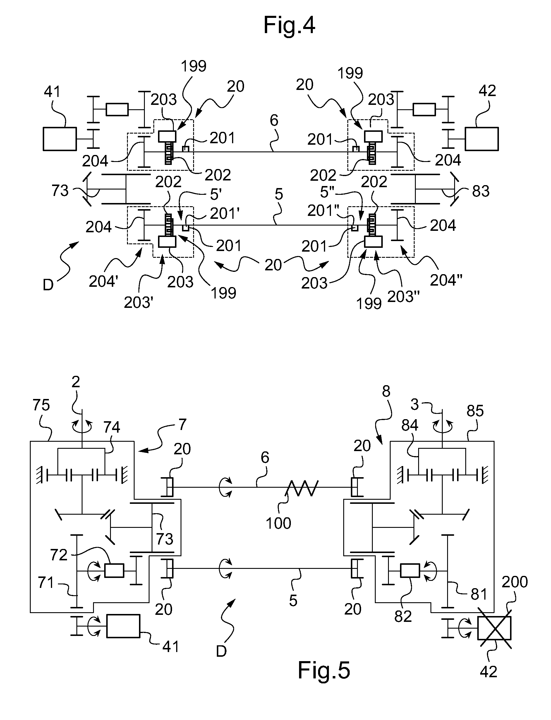 Drive device for driving first and second lift rotors of a rotorcraft having twin rotors in tandem