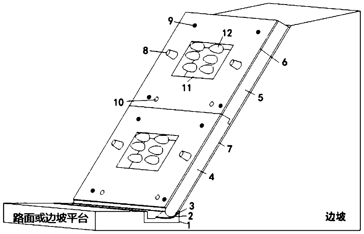 Assembling type anti-freezing ecological side slope retaining wall for bleak, wet and cold climatic region and assembling method