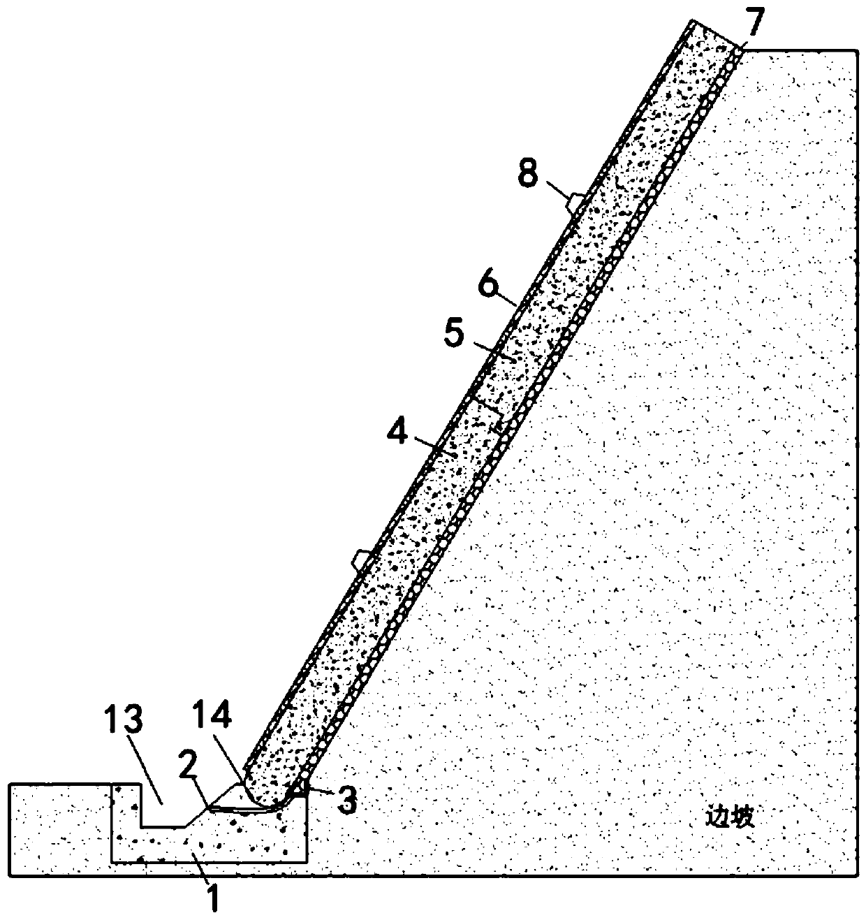 Assembling type anti-freezing ecological side slope retaining wall for bleak, wet and cold climatic region and assembling method