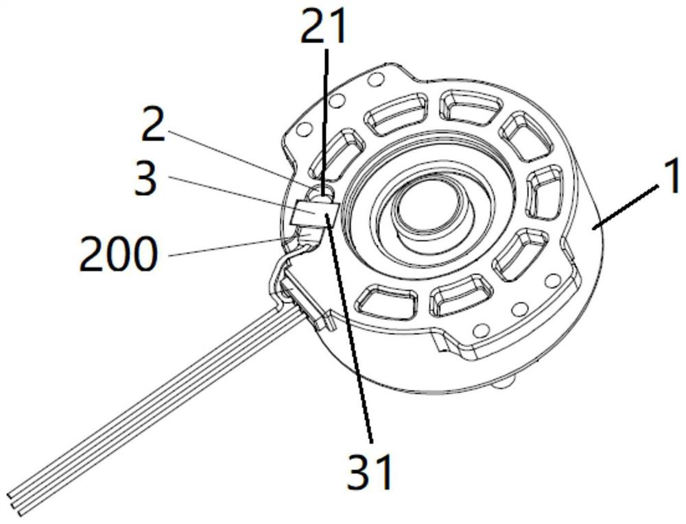 Plastic package motor and electrical equipment provided with plastic package motor