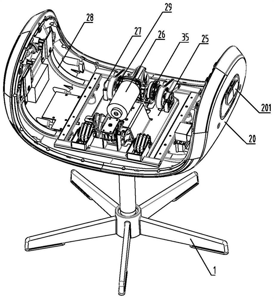 Footrest with massage function