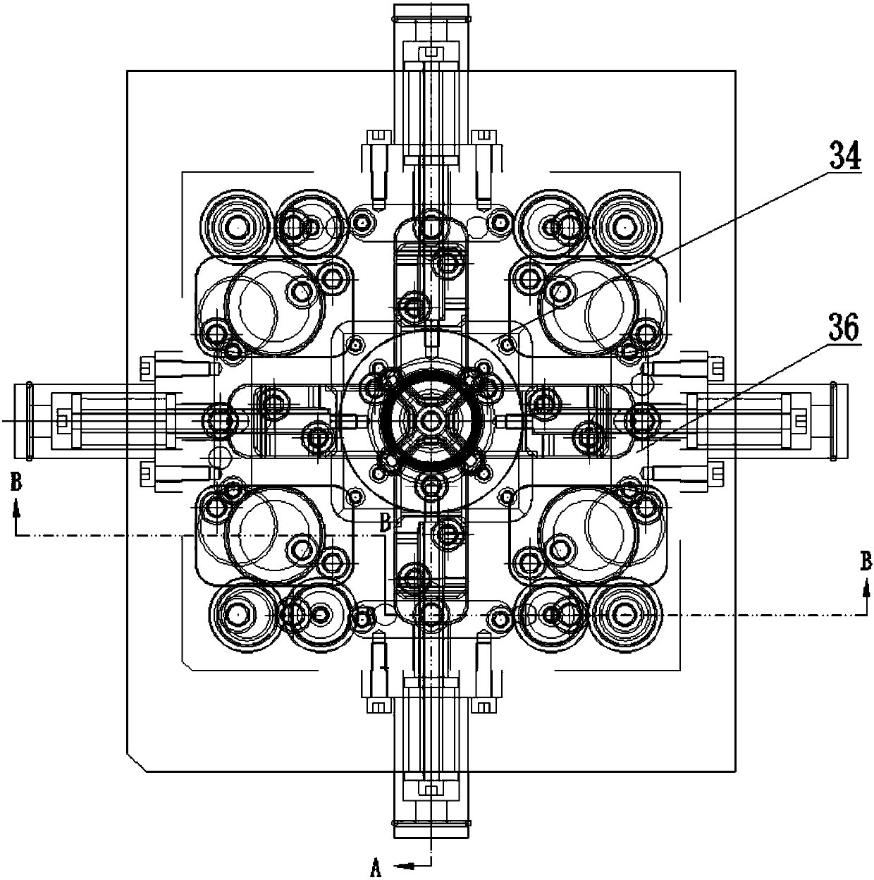 Novel stamping die structure