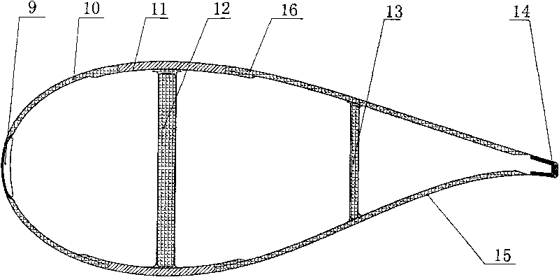 Wind turbine blade for large-scale wind generating set, and molding method thereof