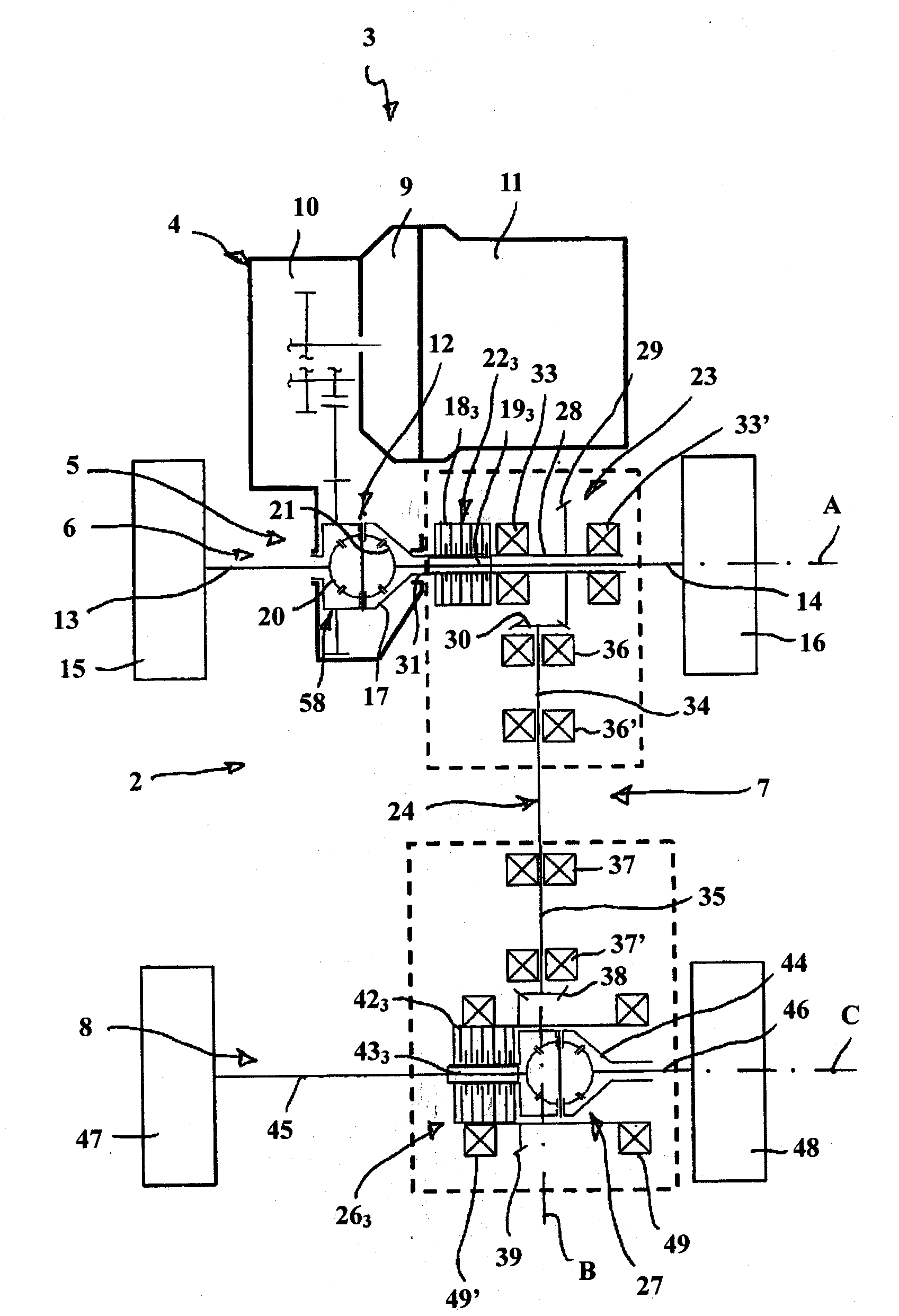 Drive arrangement for a multi-axle driven motor vehicle