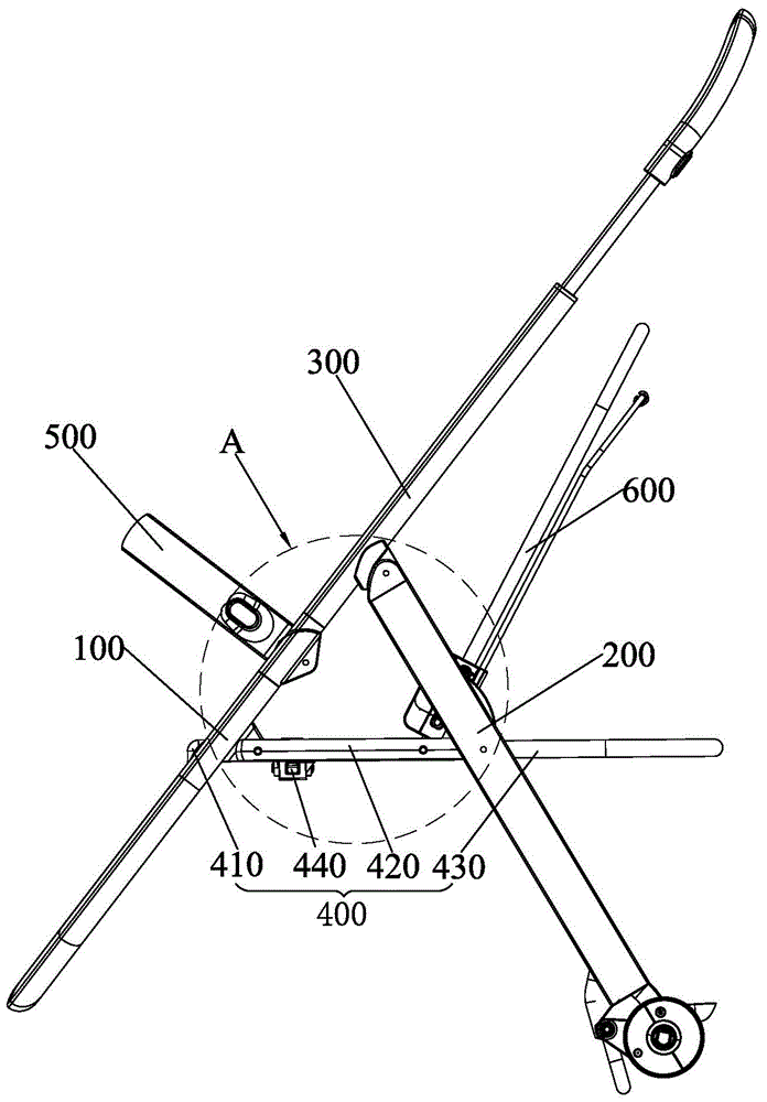 Foldable infant carriage frame