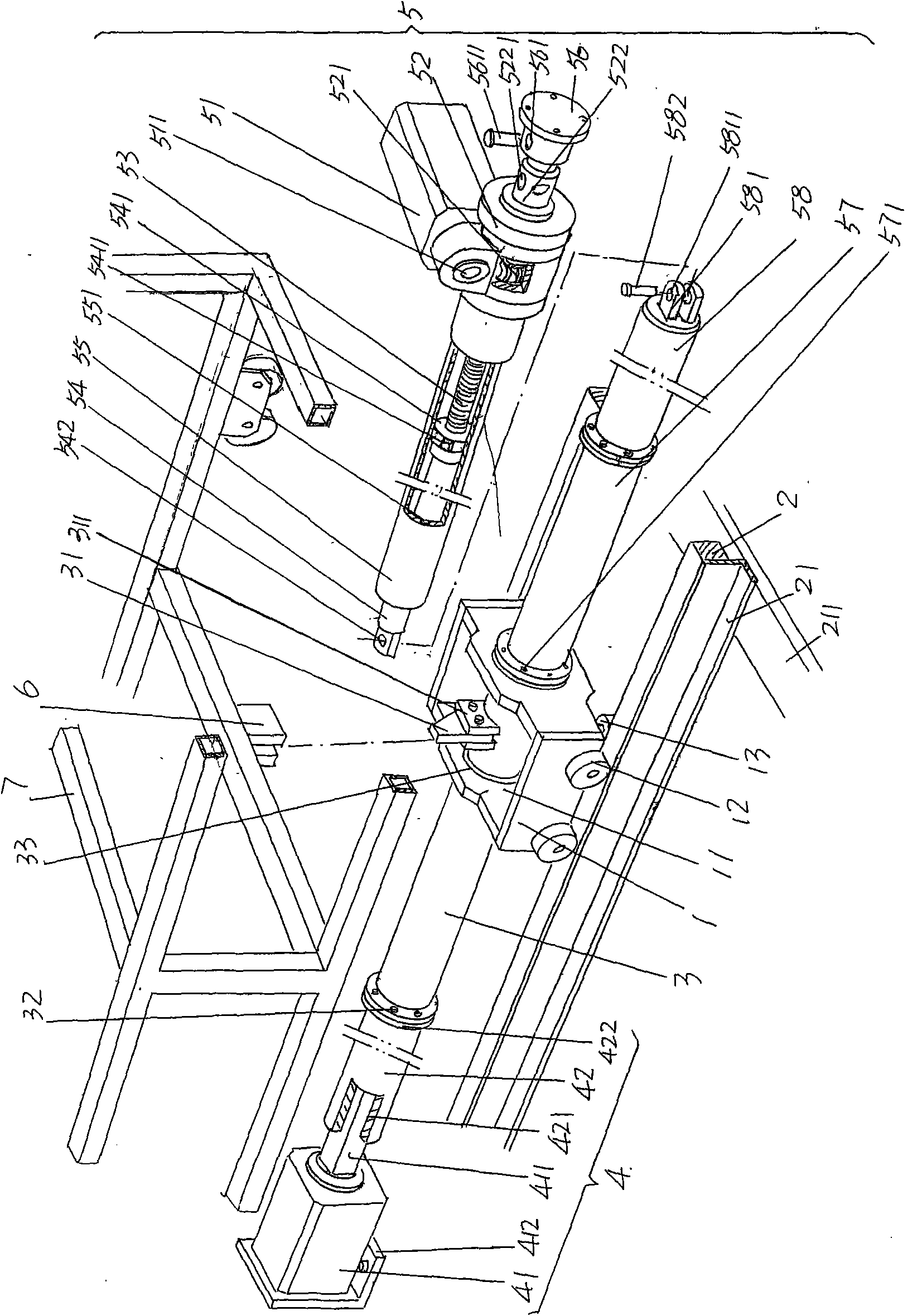 Material loading trolley moving mechanism of electronic product annealing or sintering furnace