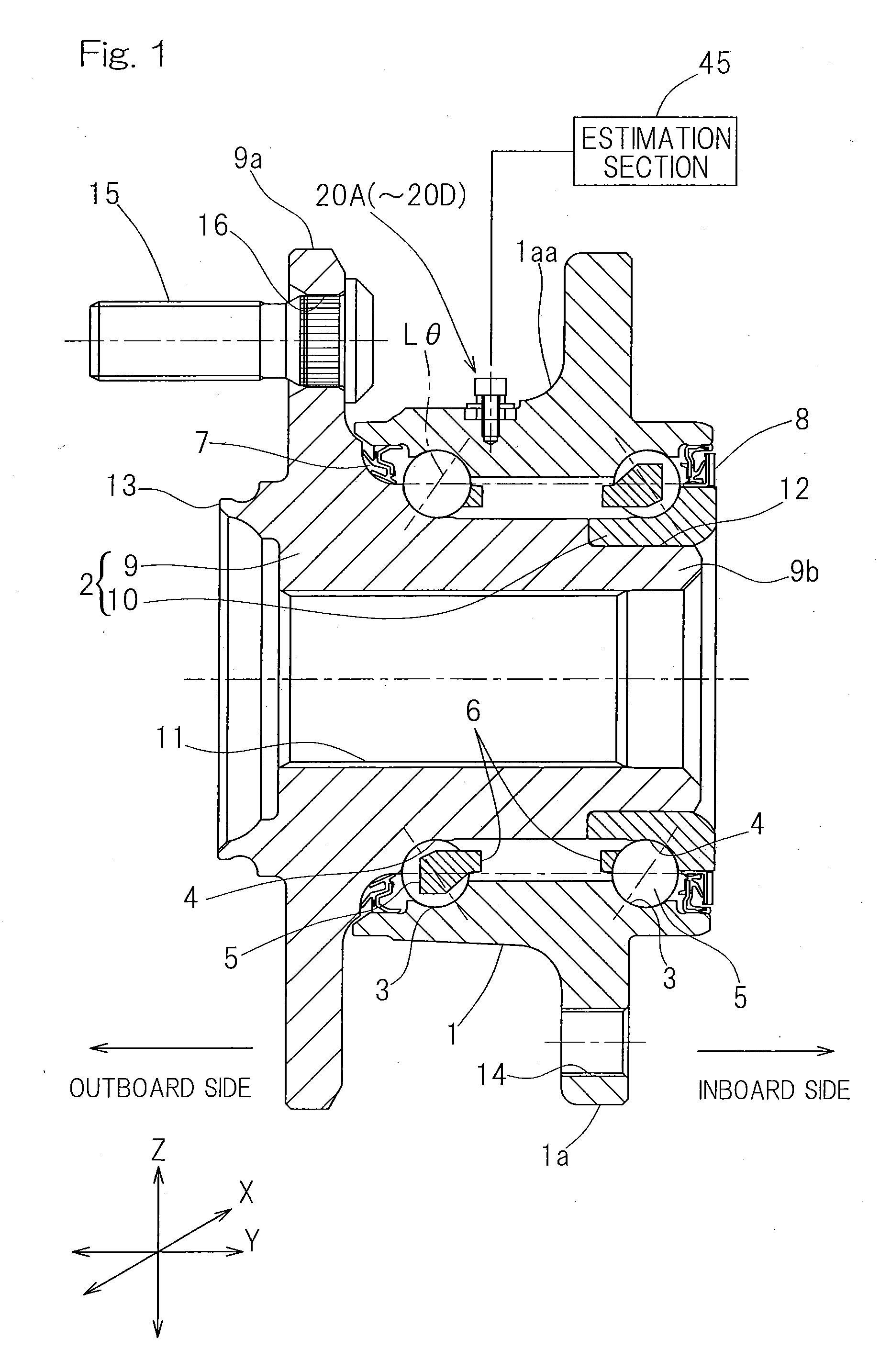 Wheel bearing with sensor