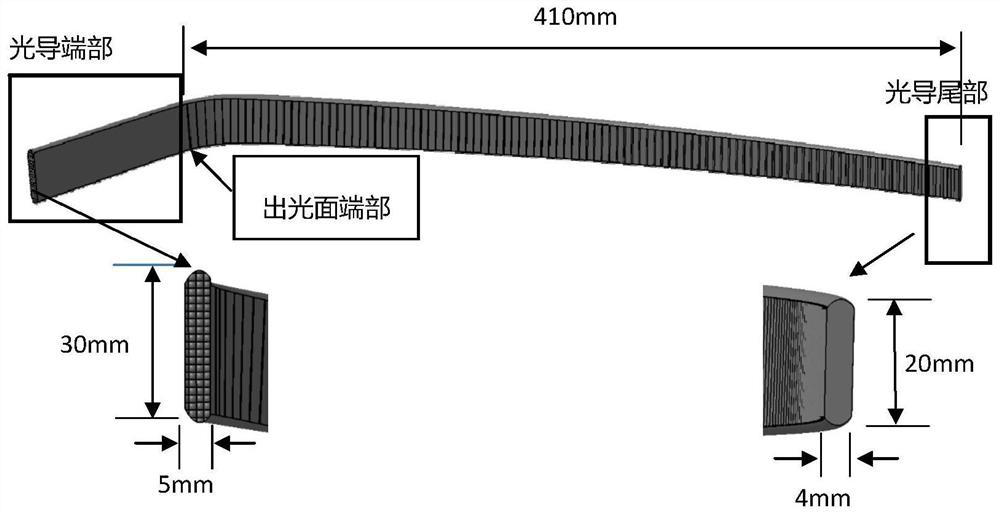 Flat light guide for wide-light-emitting-surface signal lamp of vehicle lamp and application of flat light guide