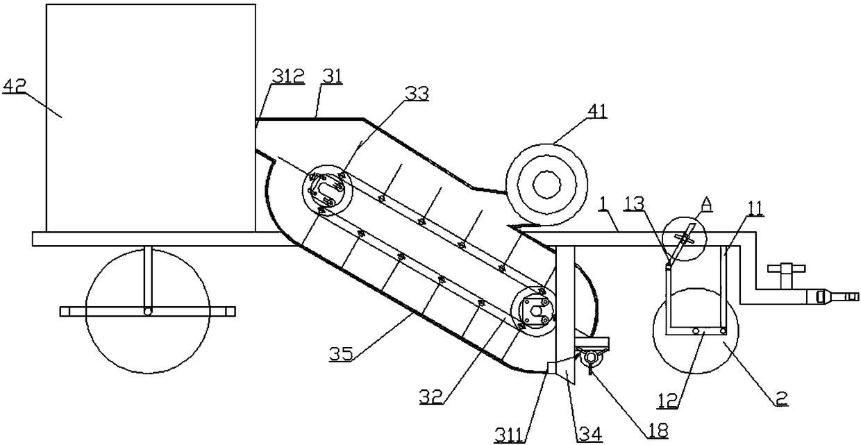 Residual film recycling device and residual film recycler