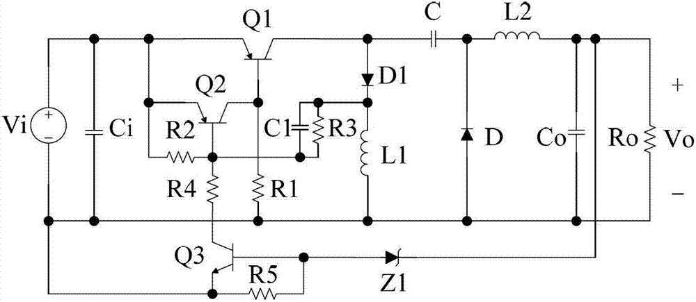 Bipolar junction transistor (BJT) auto-excitation type Zeta convertor with low main switch tube drive loss