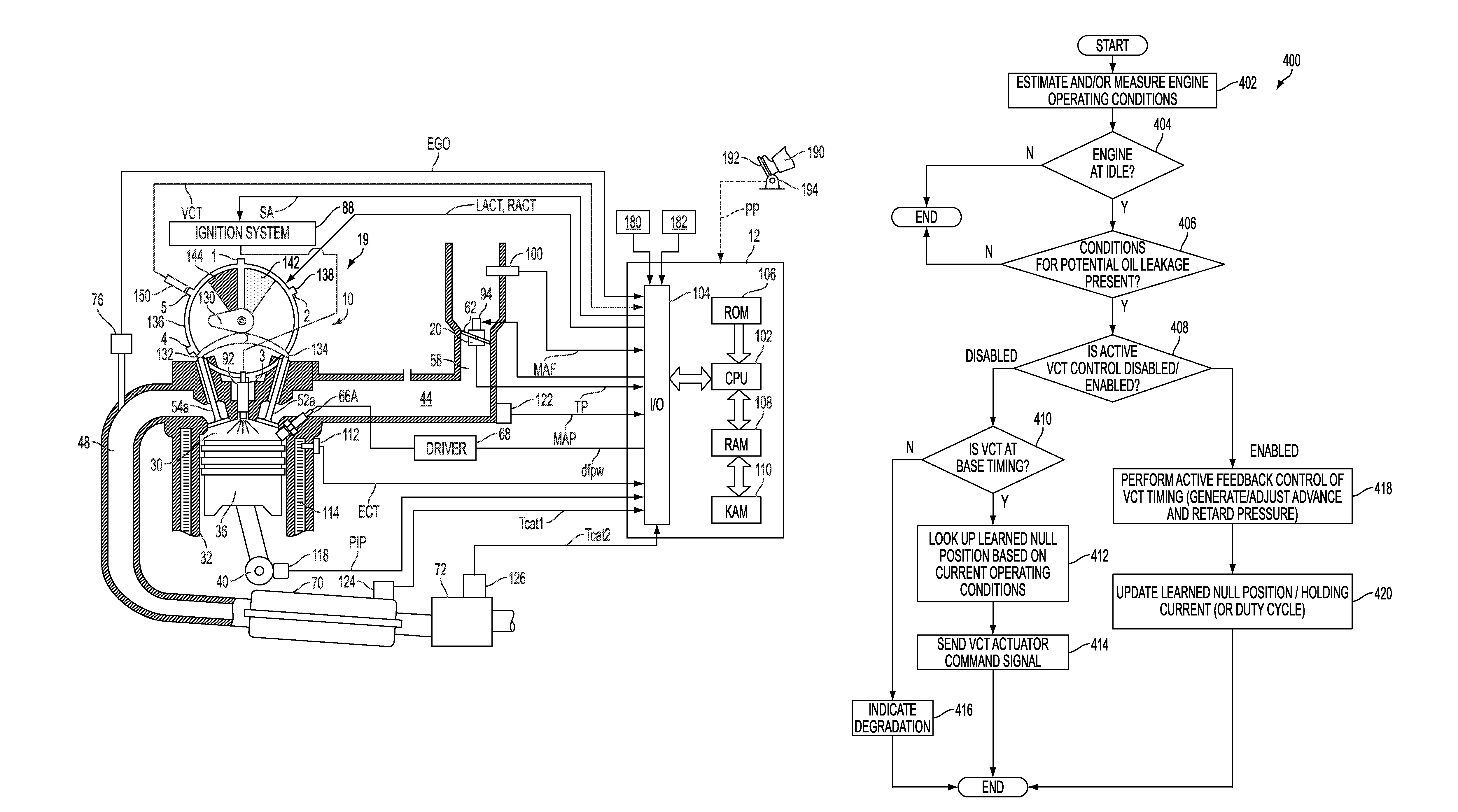 Engine with hydraulic variable valve timing