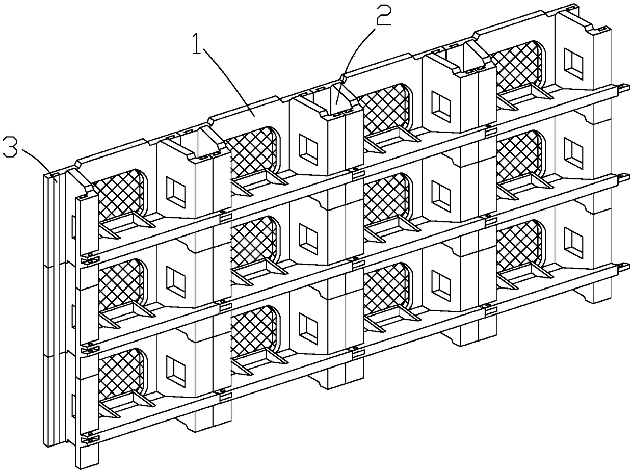 Stair type landscape retaining wall for ecological river channel and construction method of stair type landscape retaining wall