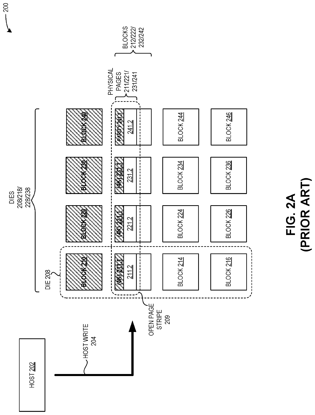 System and method for flash storage management using multiple open page stripes