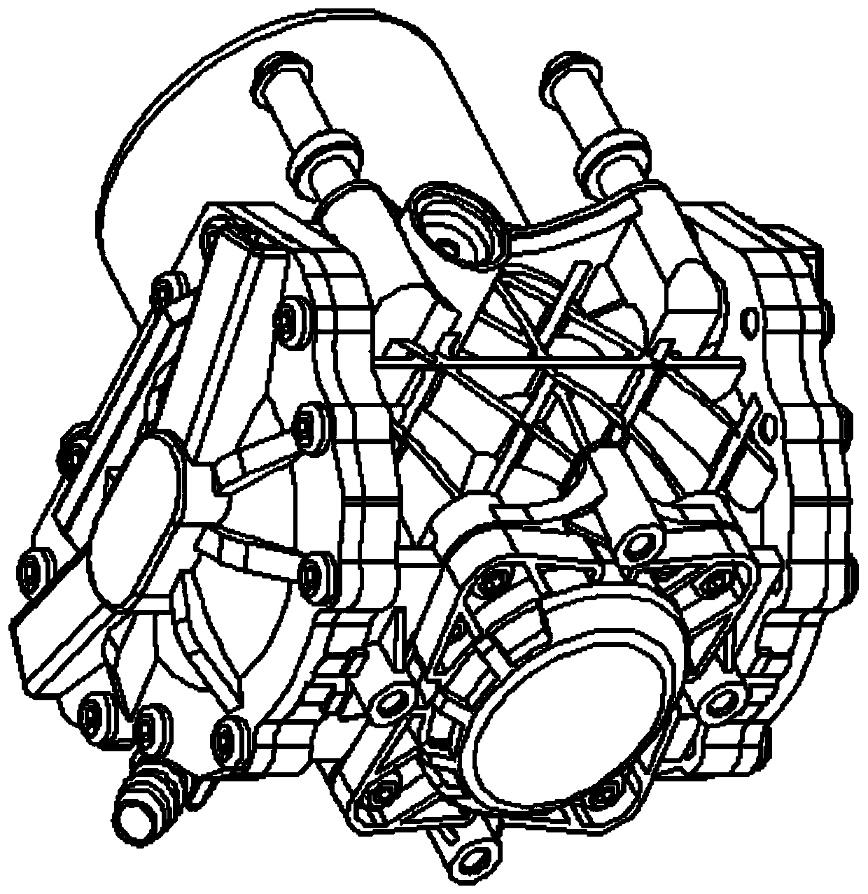 Horizontal-opposed diaphragm type electric vacuum pump