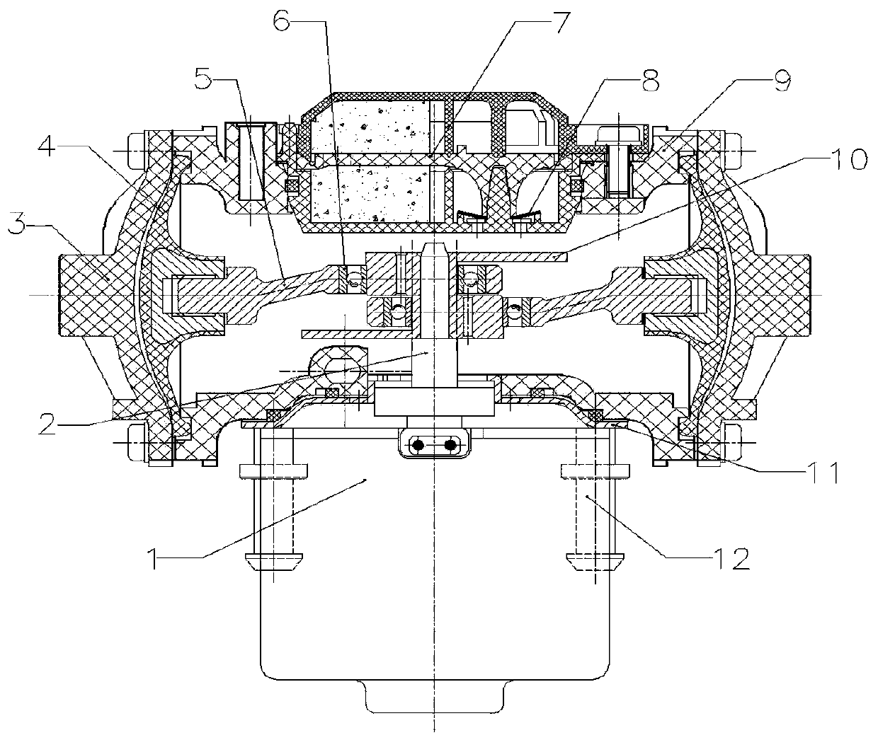 Horizontal-opposed diaphragm type electric vacuum pump