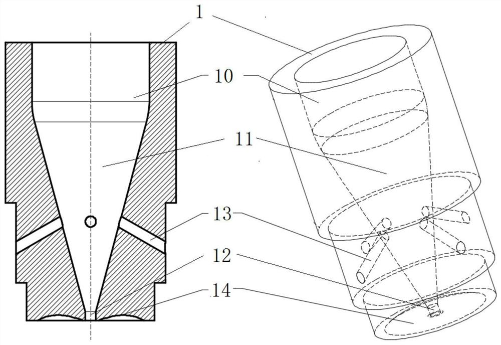 Double-shear type cavitation nozzle