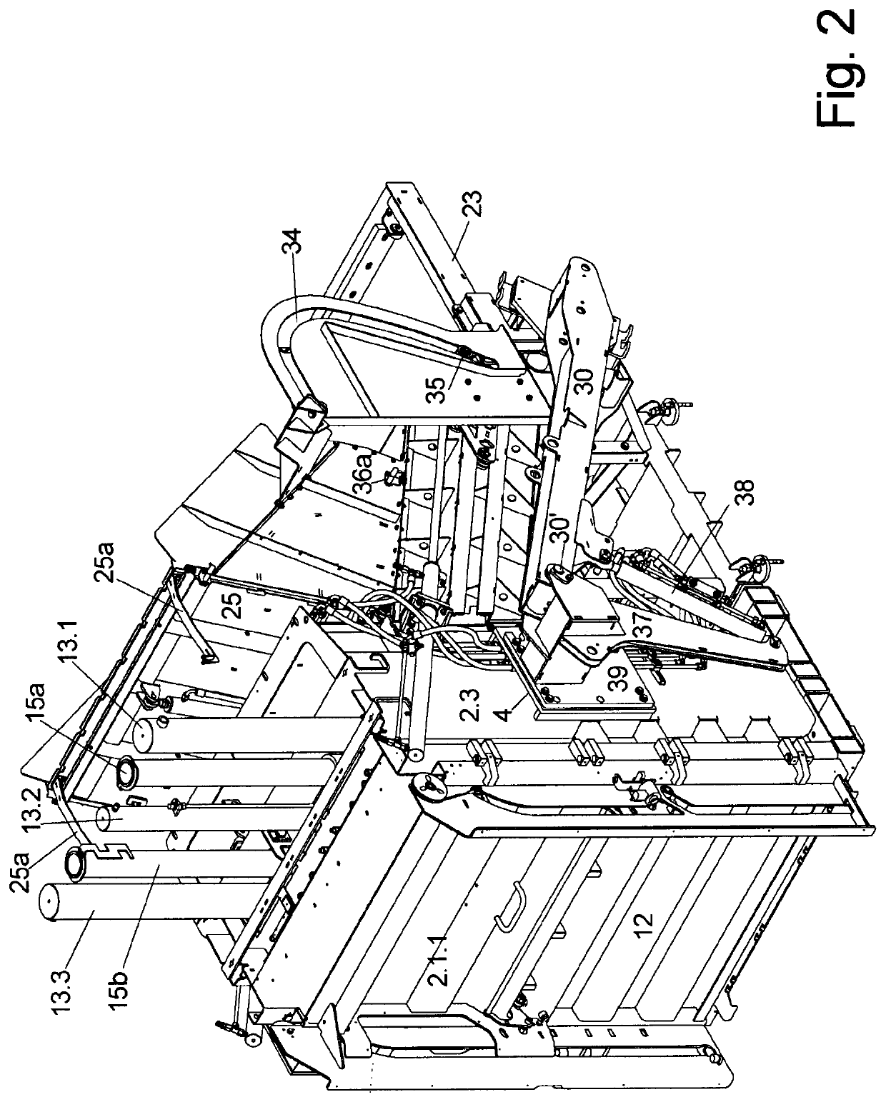 Lift and tilt device, baler equipped therewith and method of its operation