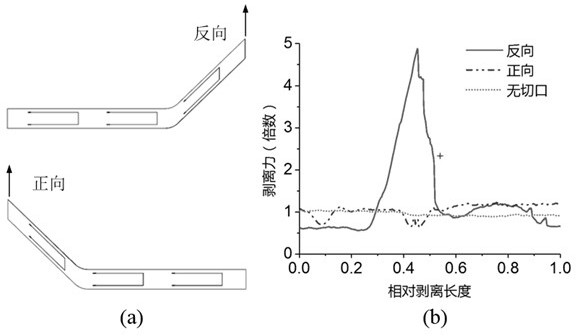 Asymmetric strong adhesive and easy to tear sensor and preparation method