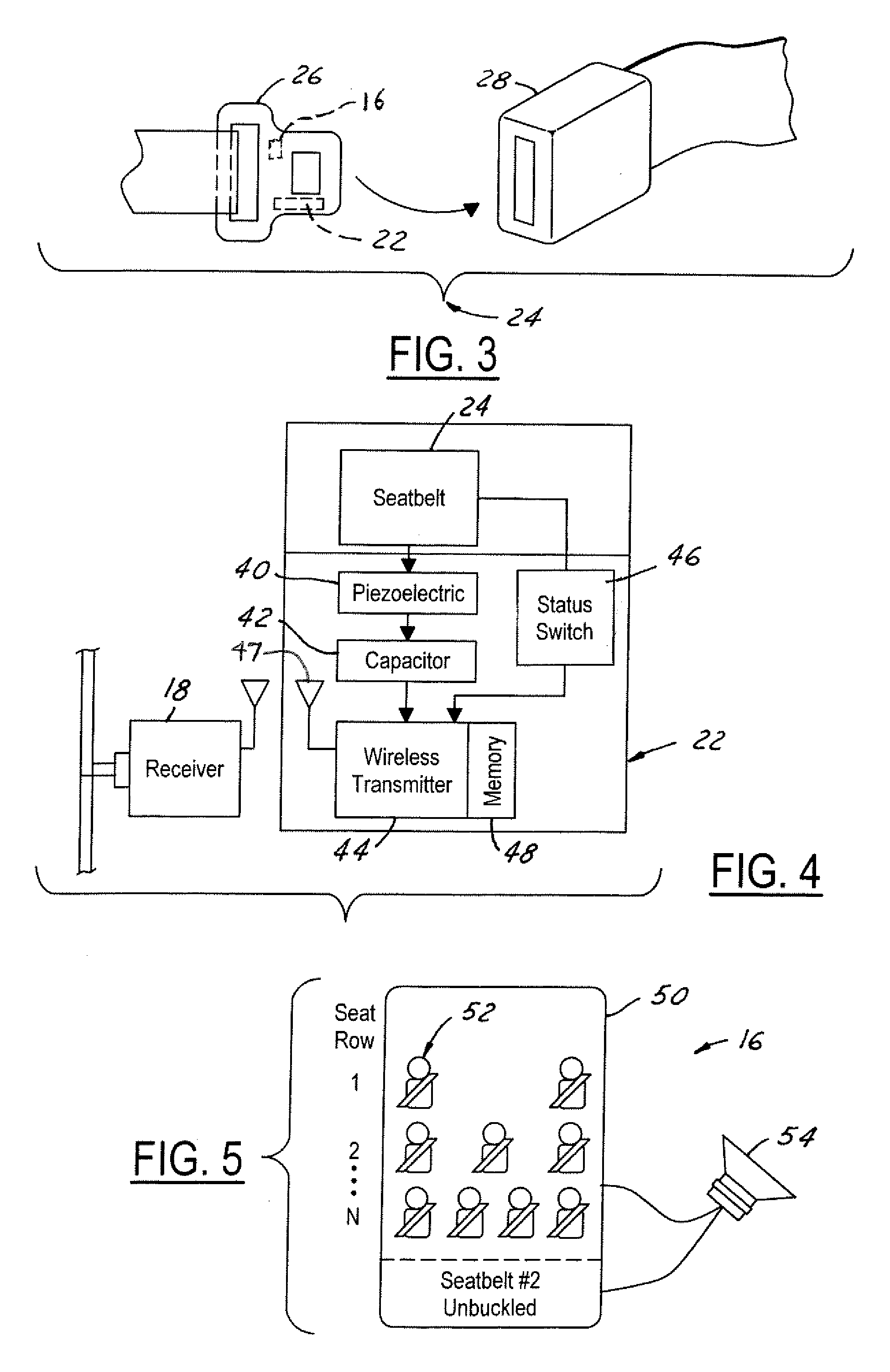 Wireless seatbelt buckle switch harvesting energy and method therefor