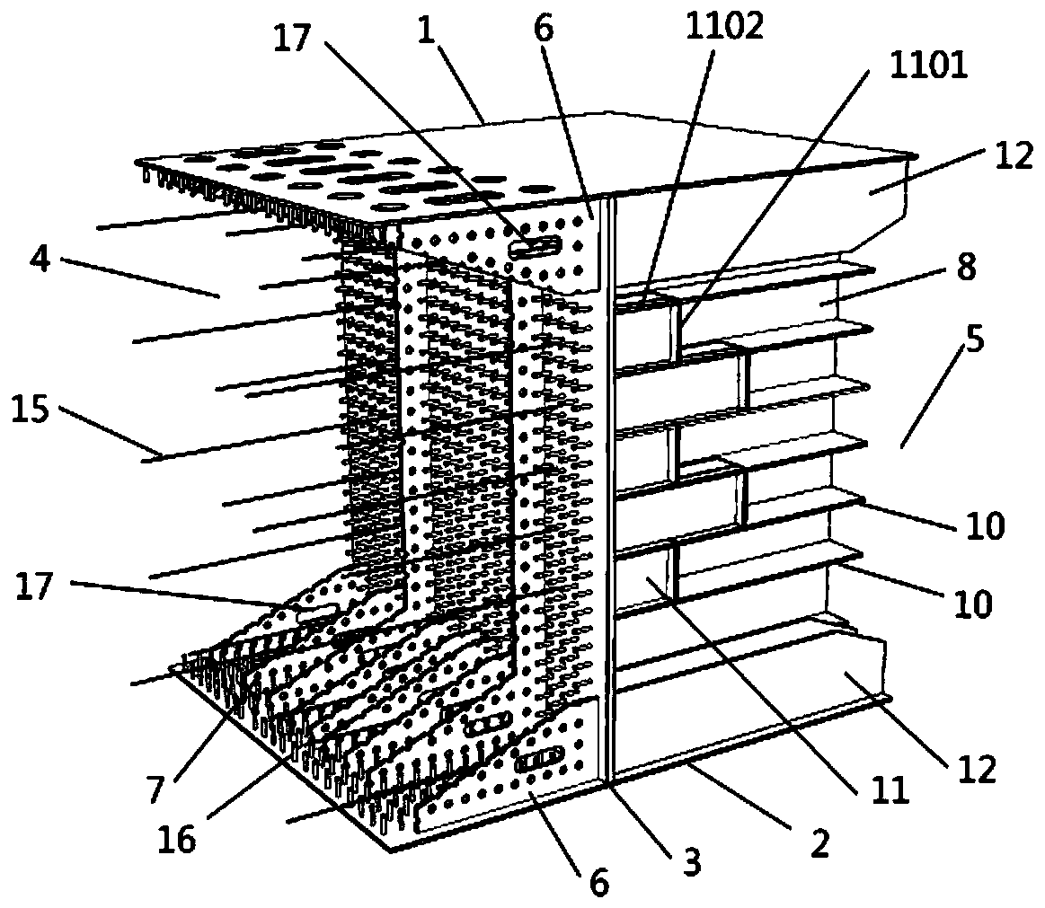 Large-span steel box hybrid beam short combination section structure of high-speed rail