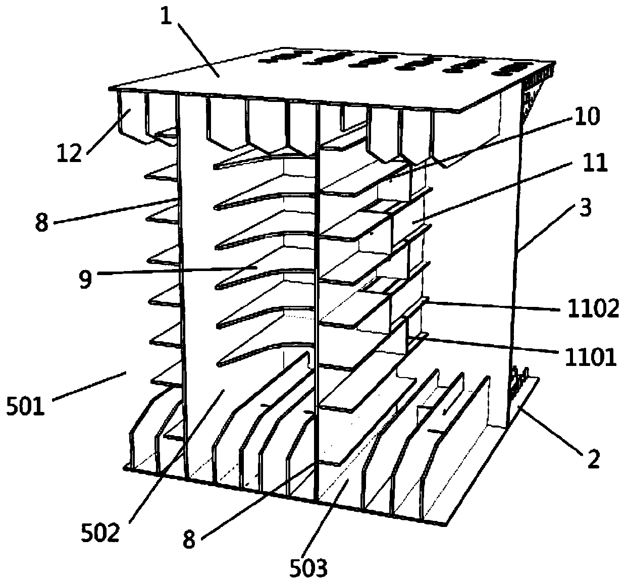 Large-span steel box hybrid beam short combination section structure of high-speed rail