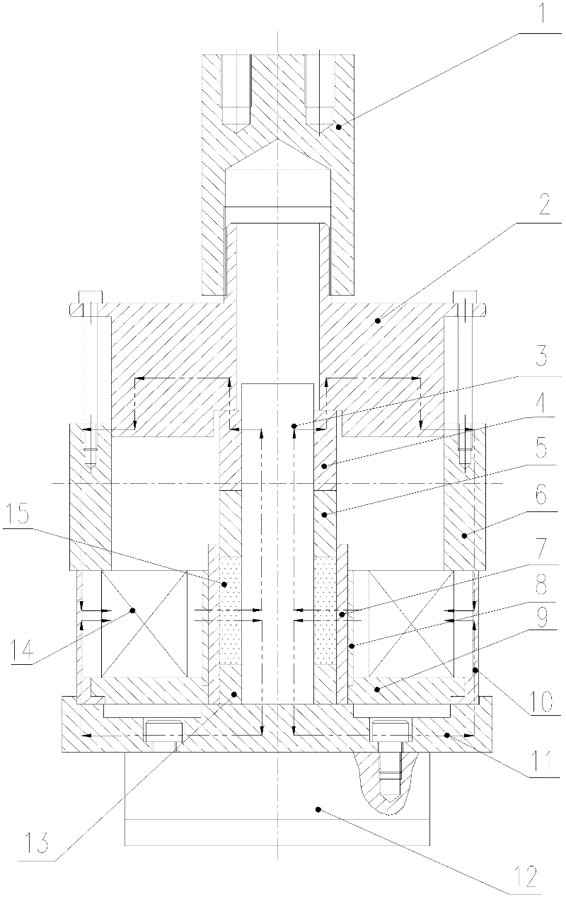 Pressing mold for manufacturing amplitude/multi-polar oriented whole permanent magnetic ring