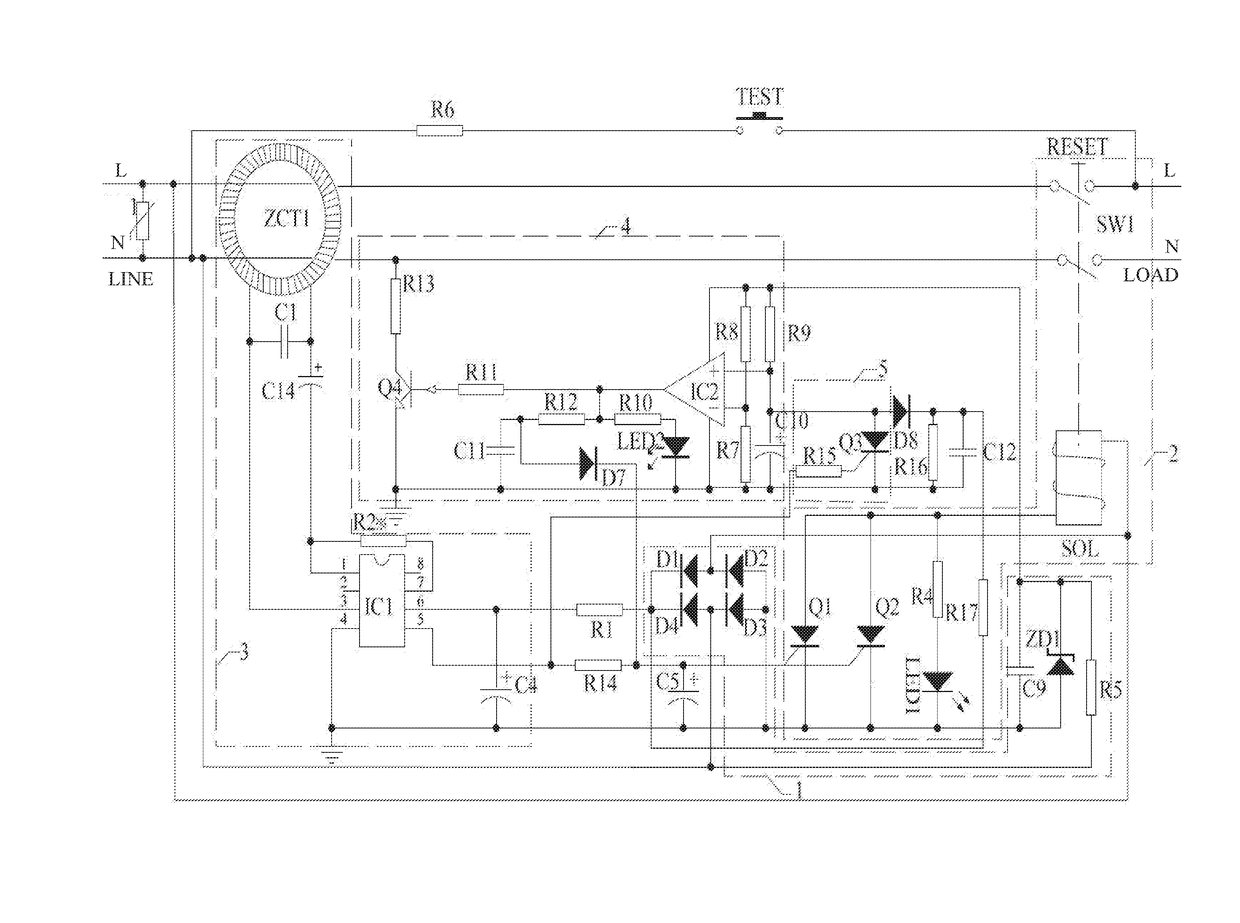 Leakage current detection device for appliances