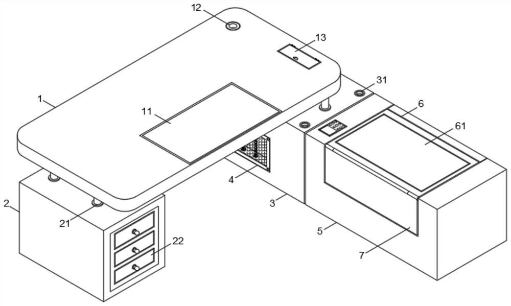 Integrated office table with resting chair