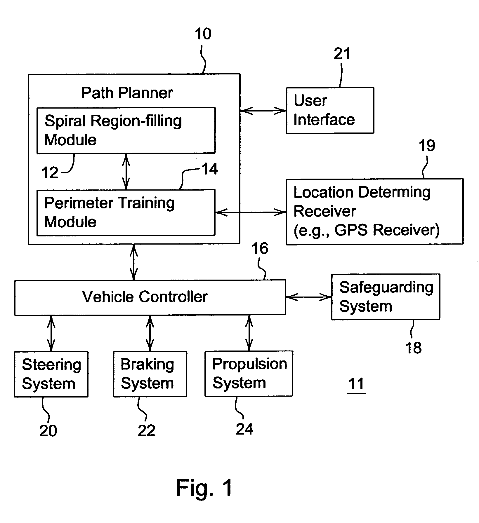 Path planner and method for planning a path plan having a spiral component