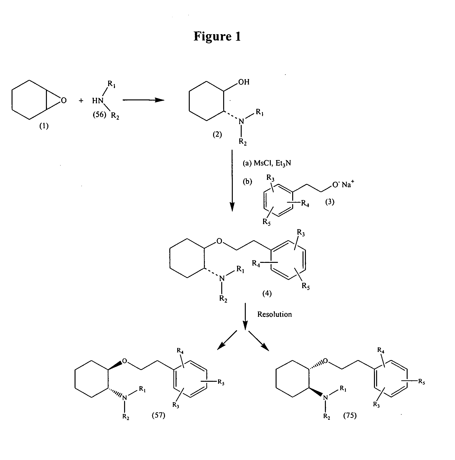 Synthetic process for trans-aminocyclohexyl ether compounds