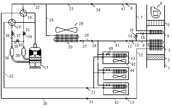 Single refrigerator circuit full-direct-expansion temperature-humidity independent control air conditioning system