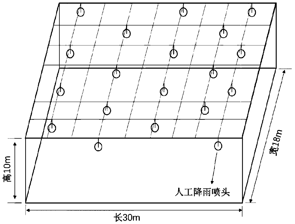 Microwave rain attenuation law artificial rainfall experimental method with adjustable link length