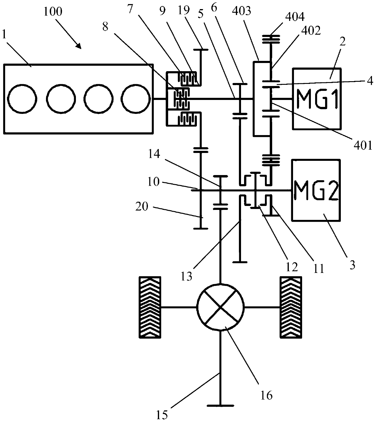 Hybrid driving system and vehicle