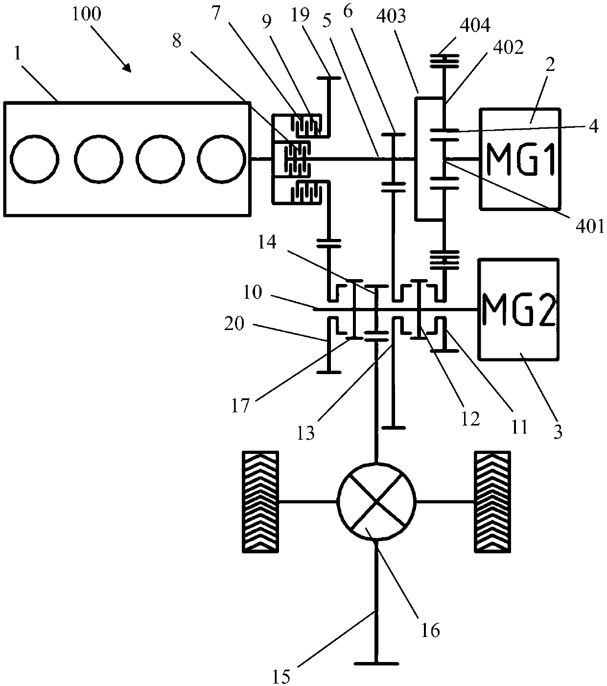 Hybrid driving system and vehicle