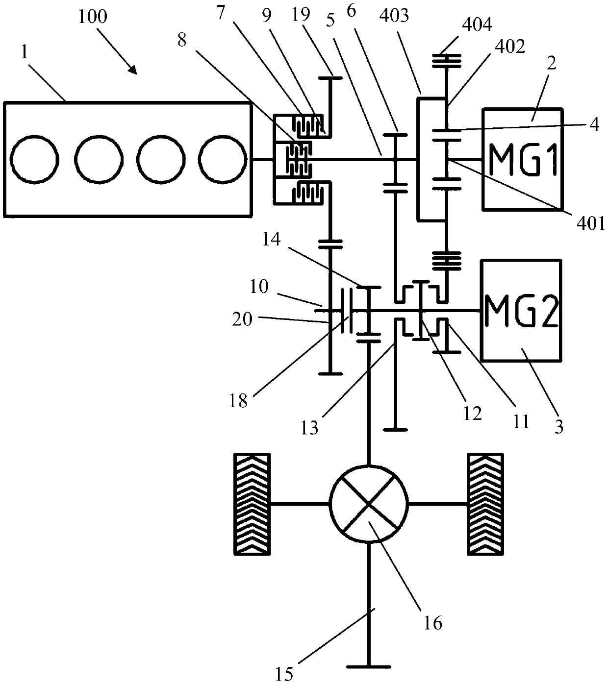 Hybrid driving system and vehicle