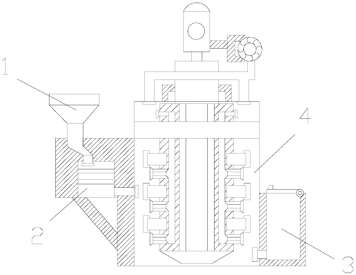 Aeration-type treatment equipment utilizing centrifugal force to swing and expand and contract for domestic wastewater