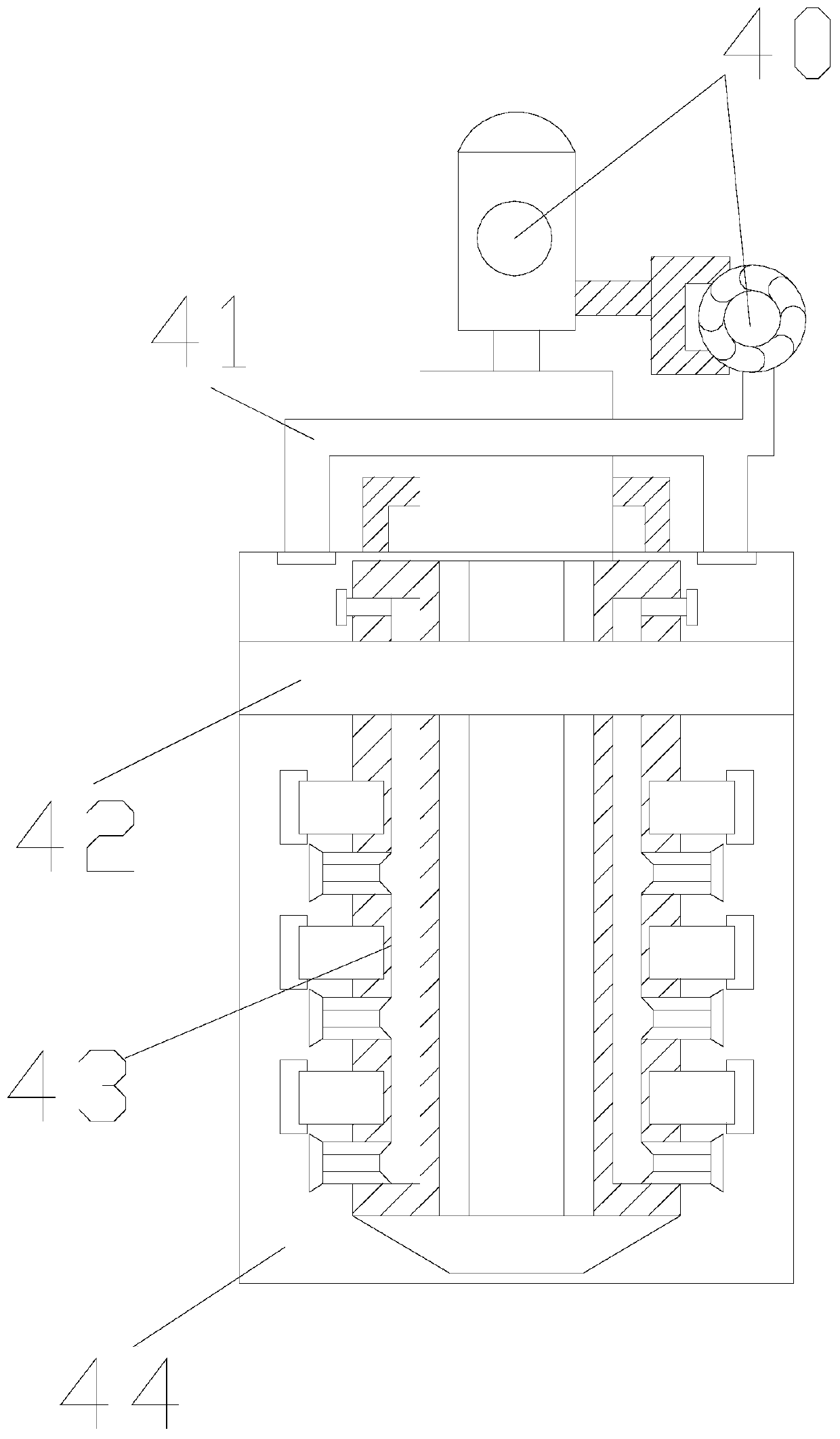 Aeration-type treatment equipment utilizing centrifugal force to swing and expand and contract for domestic wastewater