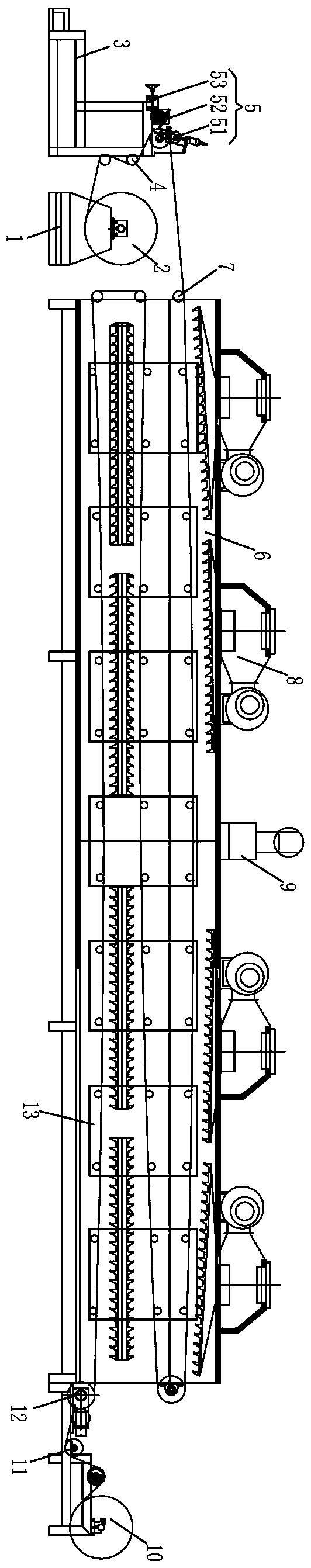 Coating machine specially used for waterproof zipper coating layer