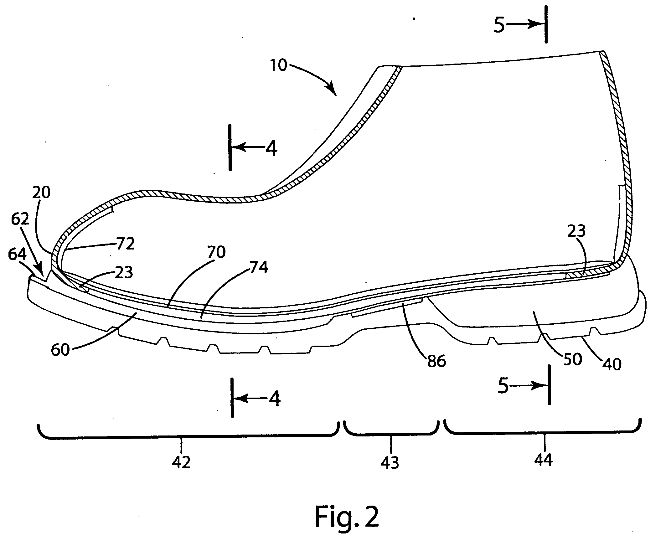 Integrated footwear construction and related method of manufacture