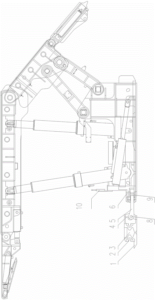 Hydraulic support linkage self-moving device and hydraulic support linkage self-moving method